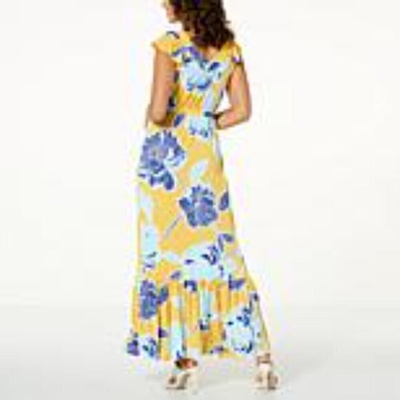 IMAN Global Chic Drapey Knit Tiered Maxi Dress LP NWT - Picture 6 of 8